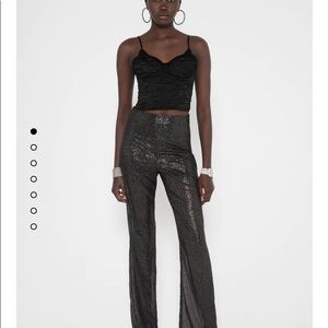 Zara shiny straight leg pant